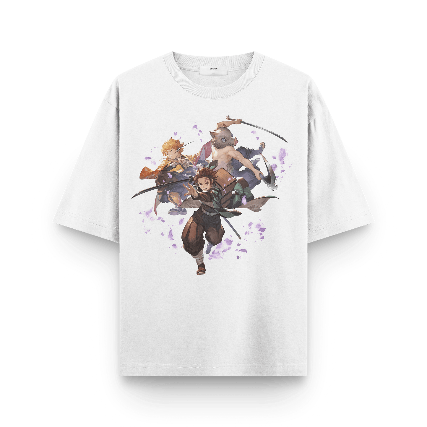Demon Slayer Trio T-Shirt – Zenitsu, Tanjiro, and Inosuke Unite!