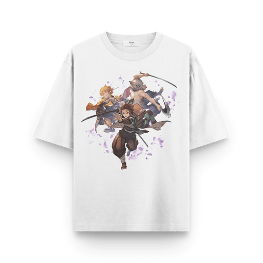 Demon Slayer Trio T-Shirt – Zenitsu, Tanjiro, and Inosuke Unite!