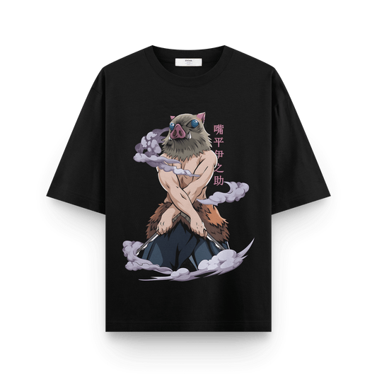 Inosuke Unleashed T-Shirt – Bold Boar Warrior Graphic Tee for Demon Slayer Fans