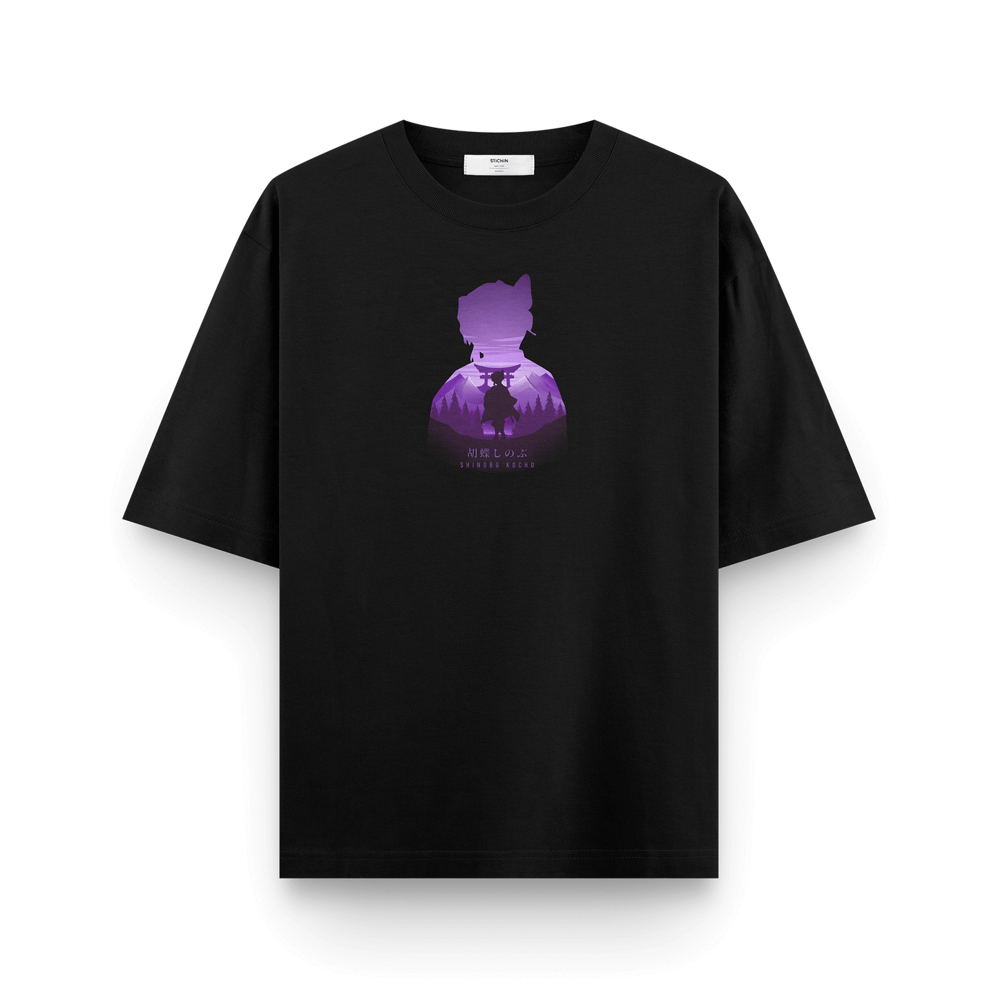 Shinobu Insect Hashira Oversized T-Shirt Anime Streetwear Statement front