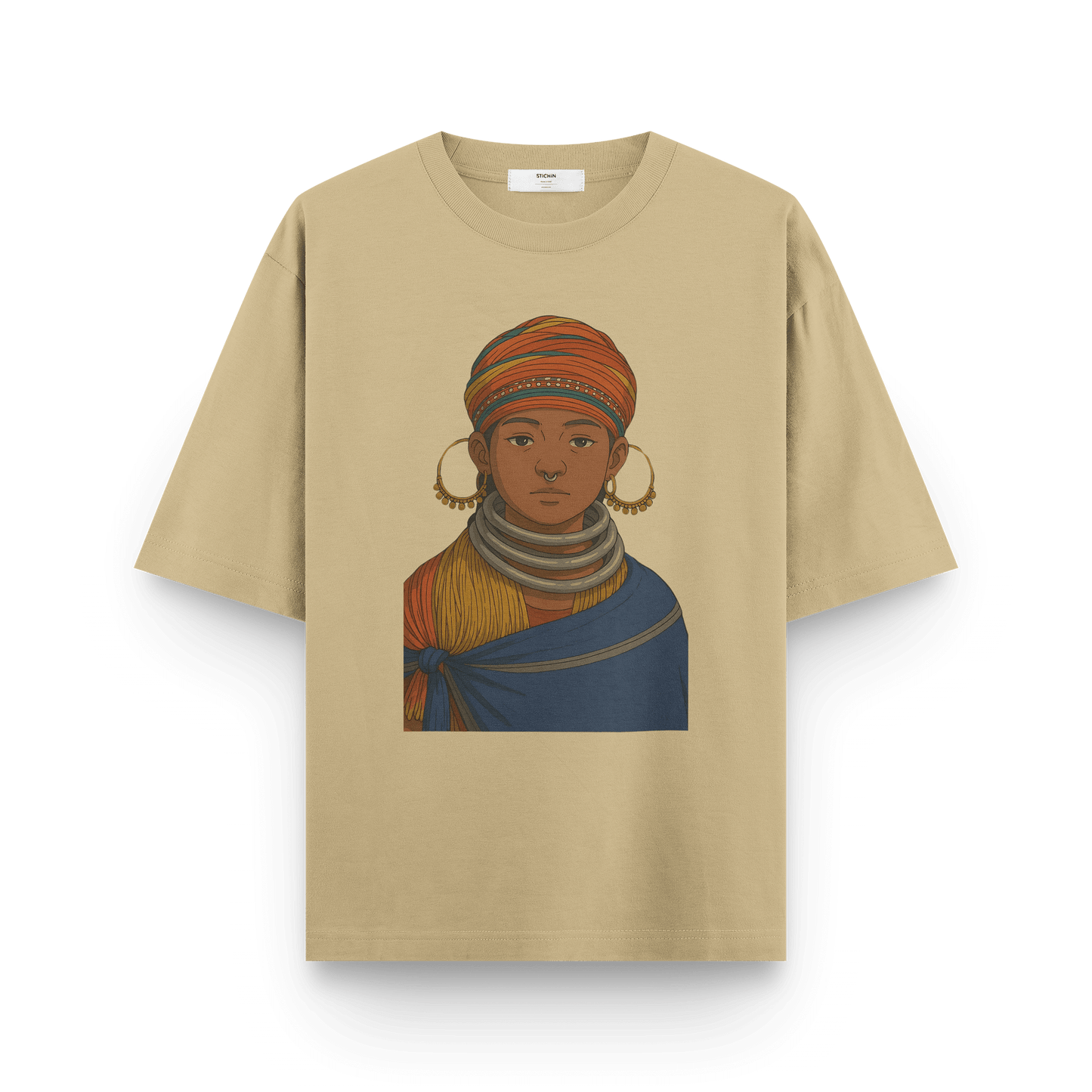 Tribal Royalty Oversized T-Shirt – Bold Heritage-Inspired Artwear