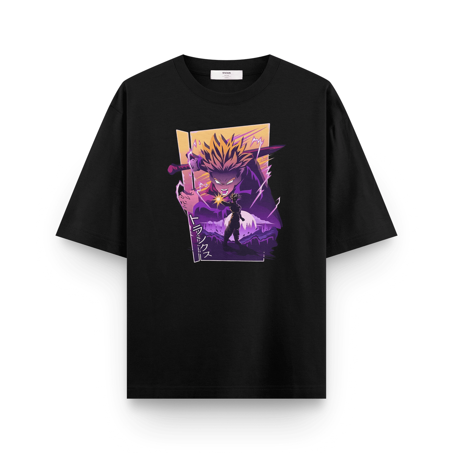 Future Warrior Trunks Oversized T-Shirt – Purple Storm Aesthetic