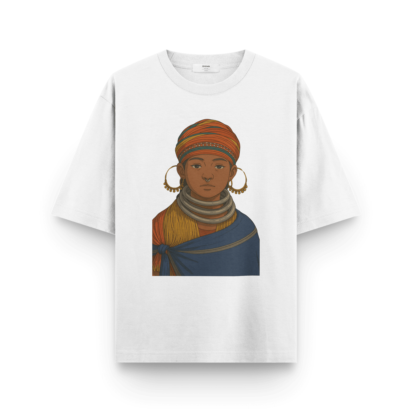 Tribal Royalty Oversized T-Shirt – Bold Heritage-Inspired Artwear