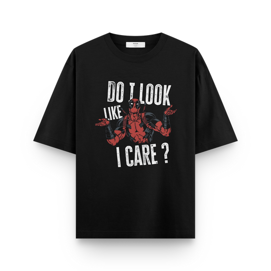 Deadpool Unisex Oversized T-Shirt - Do I Look Like I Care? front