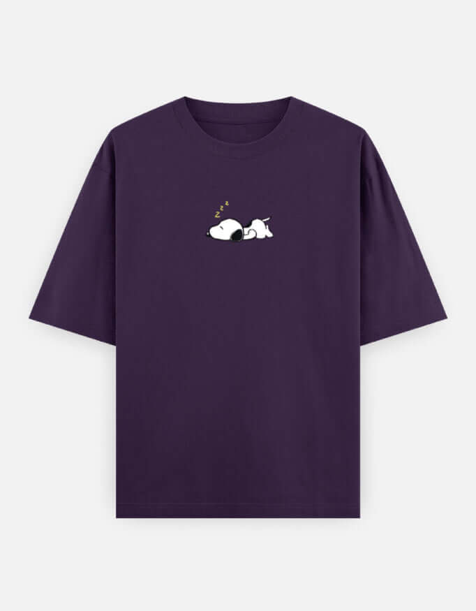 Sleeping Dog Oversized T-Shirt Minimal Unisex Streetwear India Purple