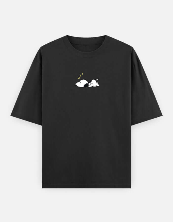 Sleeping Dog Oversized T-Shirt Minimal Unisex Streetwear India Black
