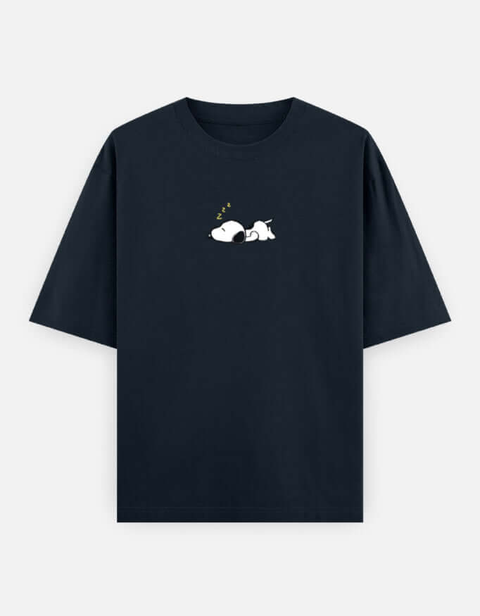 Sleeping Dog Oversized T-Shirt Minimal Unisex Streetwear India Blue