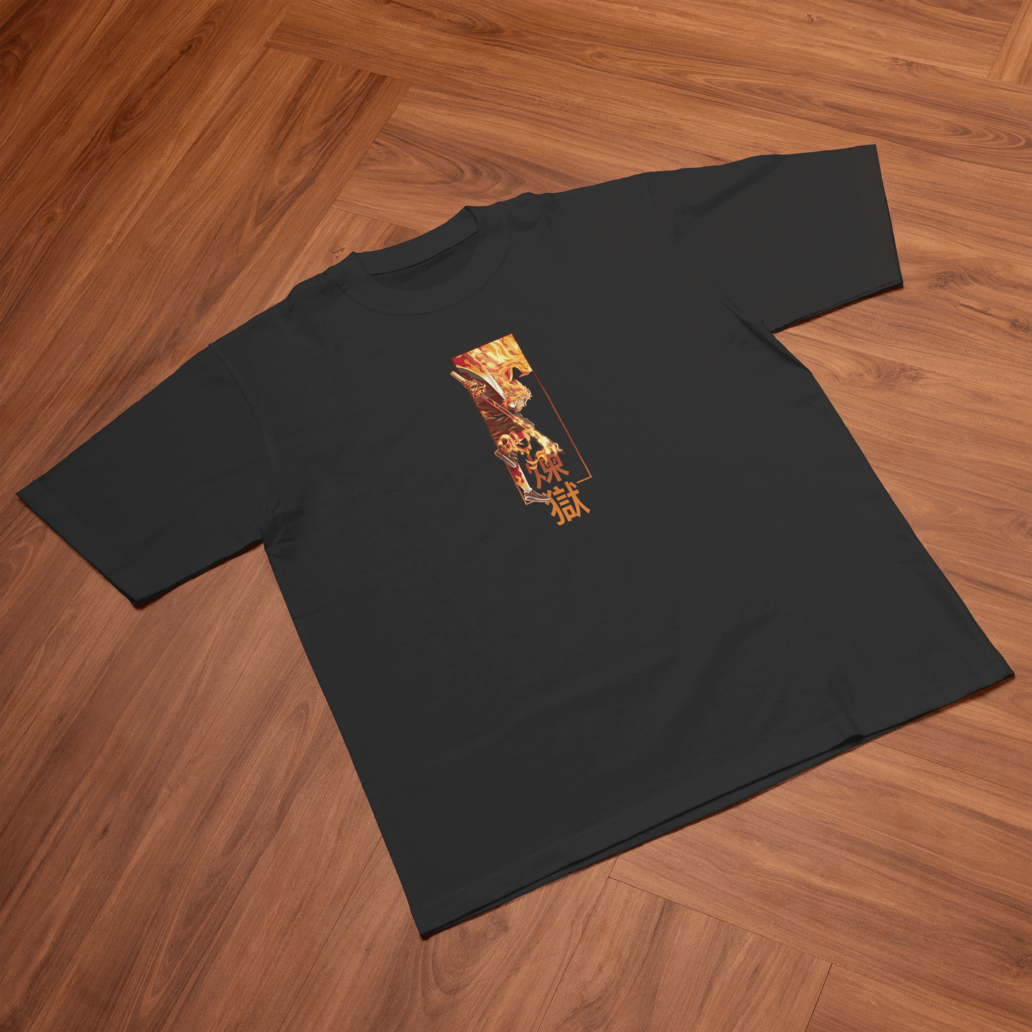 Rengoku Demon Slayer Oversized T-Shirt Premium Print front