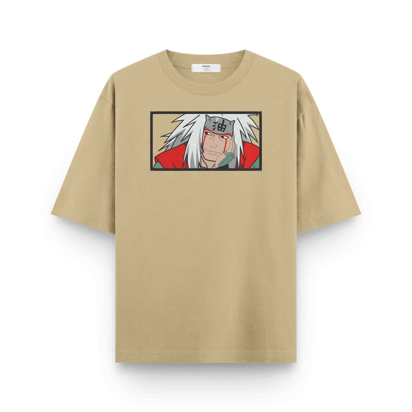 jiraiya naruto oversized embroidered t-shirt front view