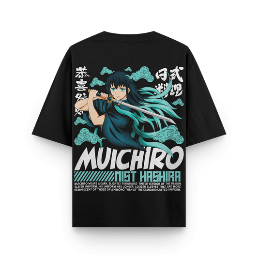 Muichiro Mist Hashira Oversized T-Shirt Premium Print back