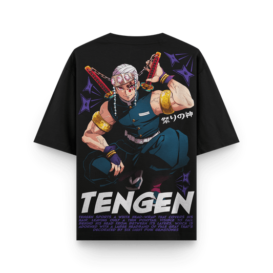 Tengen Demon Slayer Oversized Black Oversized T-Shirt back
