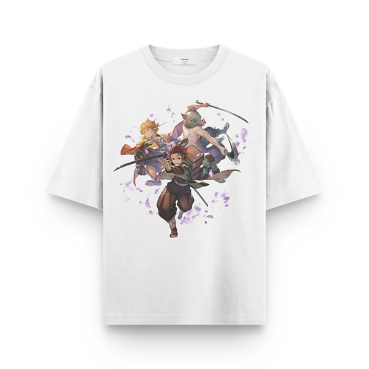 Demon Slayer Trio T-Shirt – Zenitsu, Tanjiro, and Inosuke Unite!