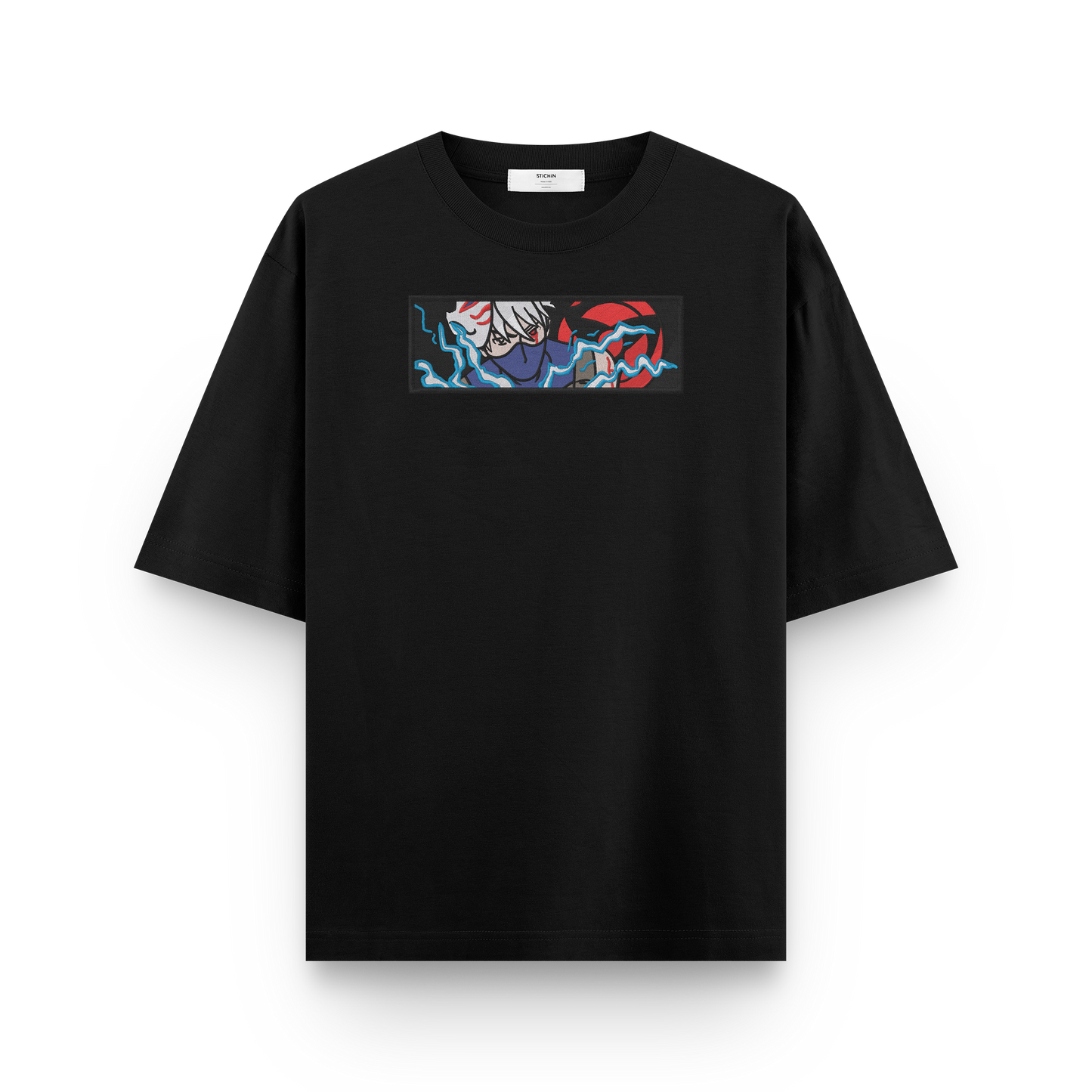 Kakashi Embroidery Oversized T-Shirt | Stichin Studio