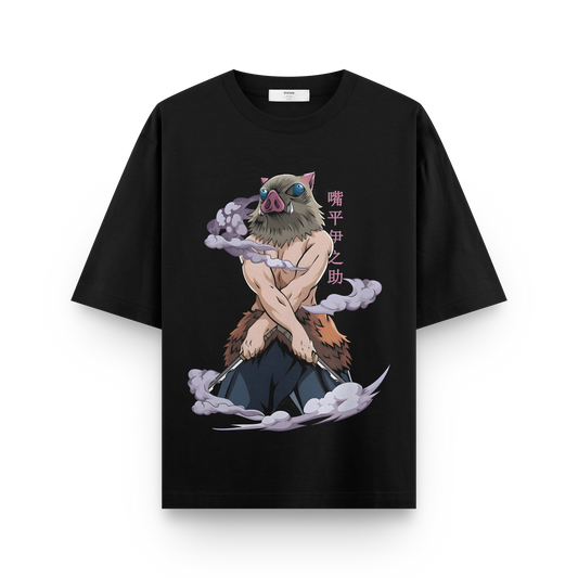 Inosuke Unleashed T-Shirt – Bold Boar Warrior Graphic Tee for Demon Slayer Fans