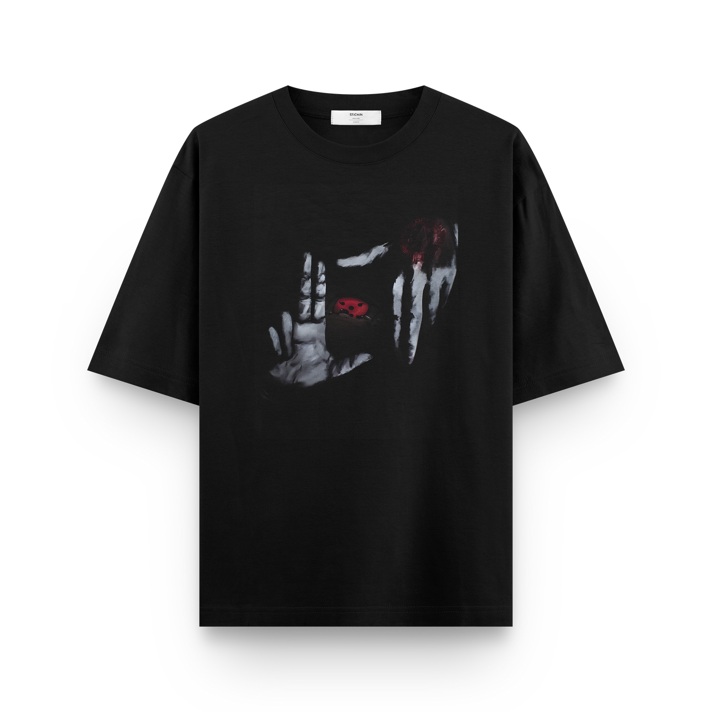 Red Eye T-Shirt - Mysterious Red Eye Between Two Hands | Dark Artistic Graphic Tee for Edgy Style