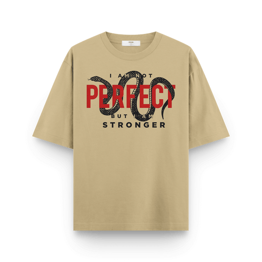 I Am Not Perfect But I Am Stronger Snake Graphic Oversized T-Shirt | Bold Motivational Streetwear