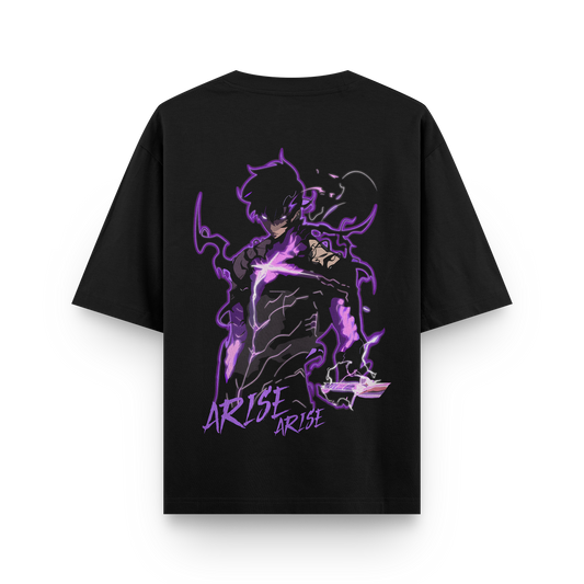 Shadow Monarch Arise Oversized T-Shirt – Solo Leveling Anime Power-Up