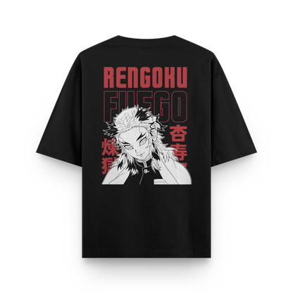 Rengoku Fuego Oversized T-Shirt – Flame Hashira Anime Streetwear