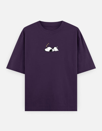 Sleeping Dog Oversized T-Shirt Minimal Unisex Streetwear India Purple