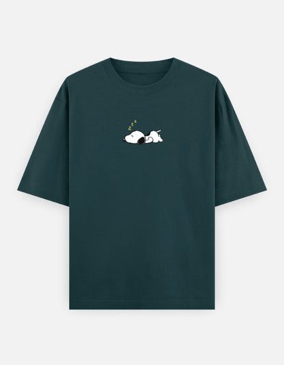 Sleeping Dog Oversized T-Shirt Minimal Unisex Streetwear India PetrolBlue