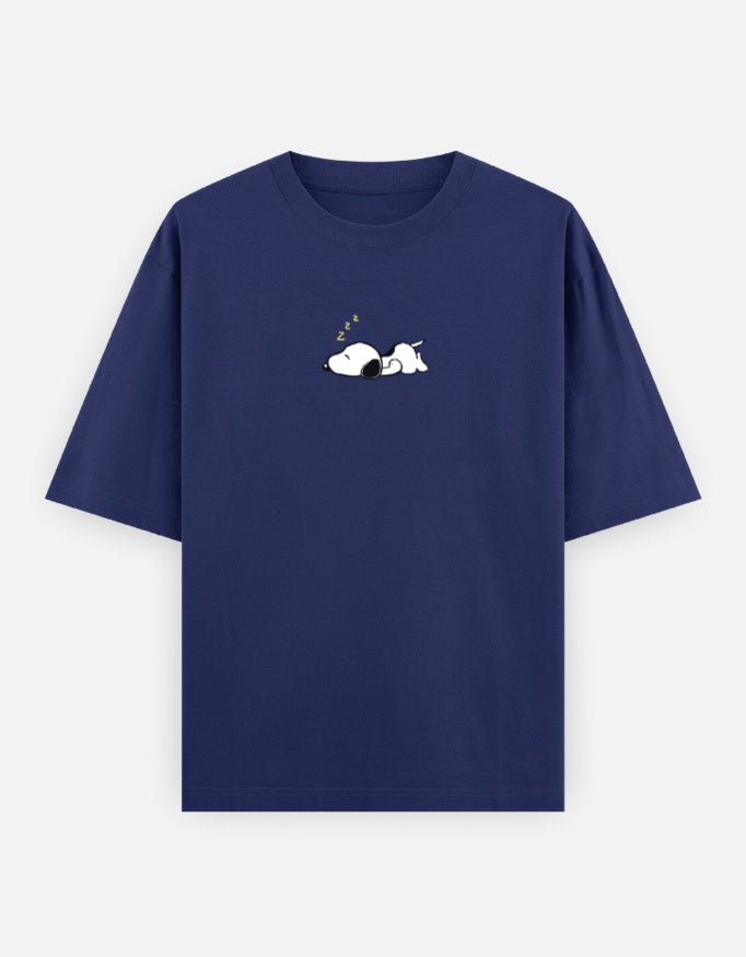 Sleeping Dog Oversized T-Shirt Minimal Unisex Streetwear India RoyalBlue