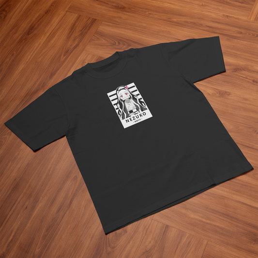 Nezuko Battle Pose Oversized Black T-Shirt – Anime Streetwear India
