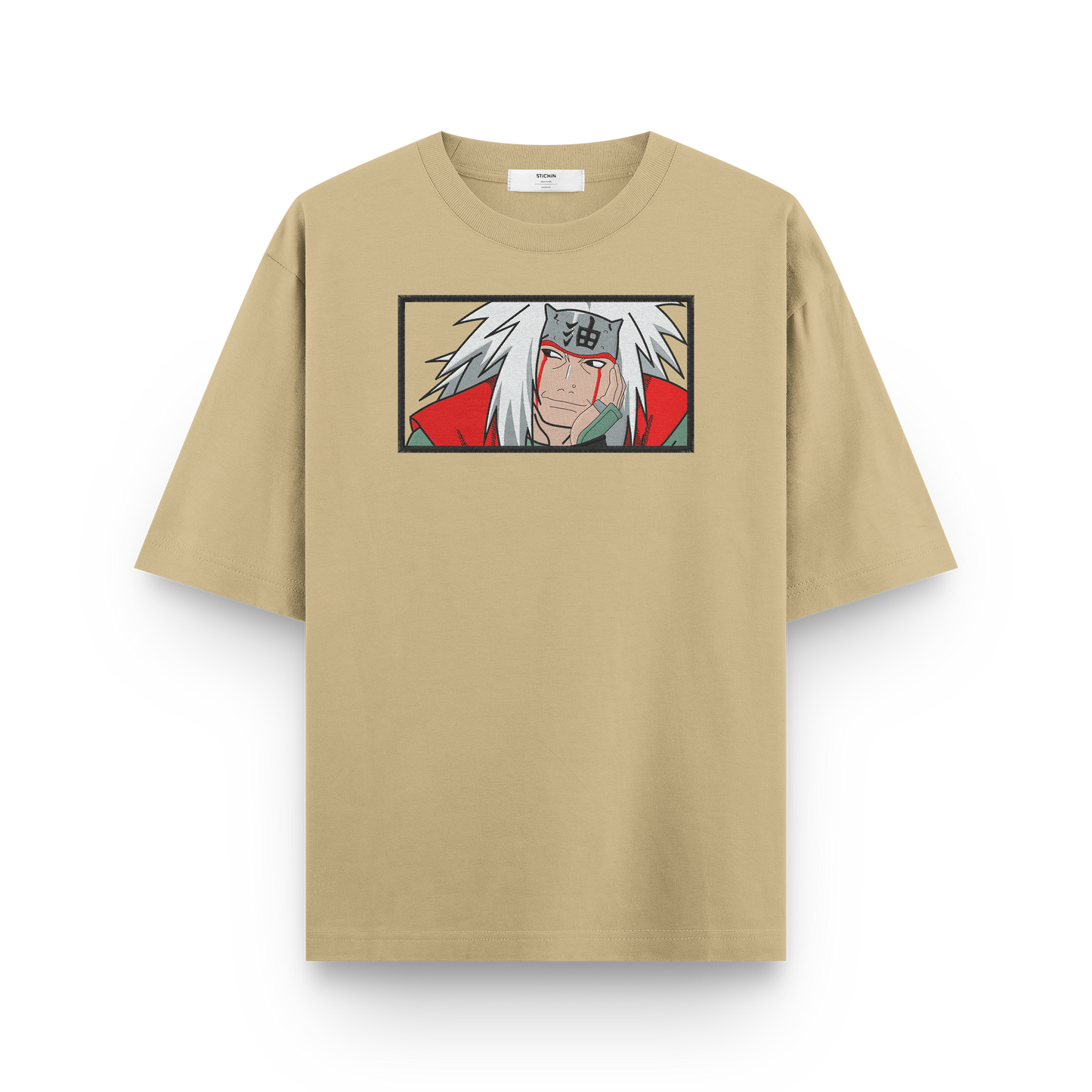 jiraiya naruto oversized embroidered t-shirt front view