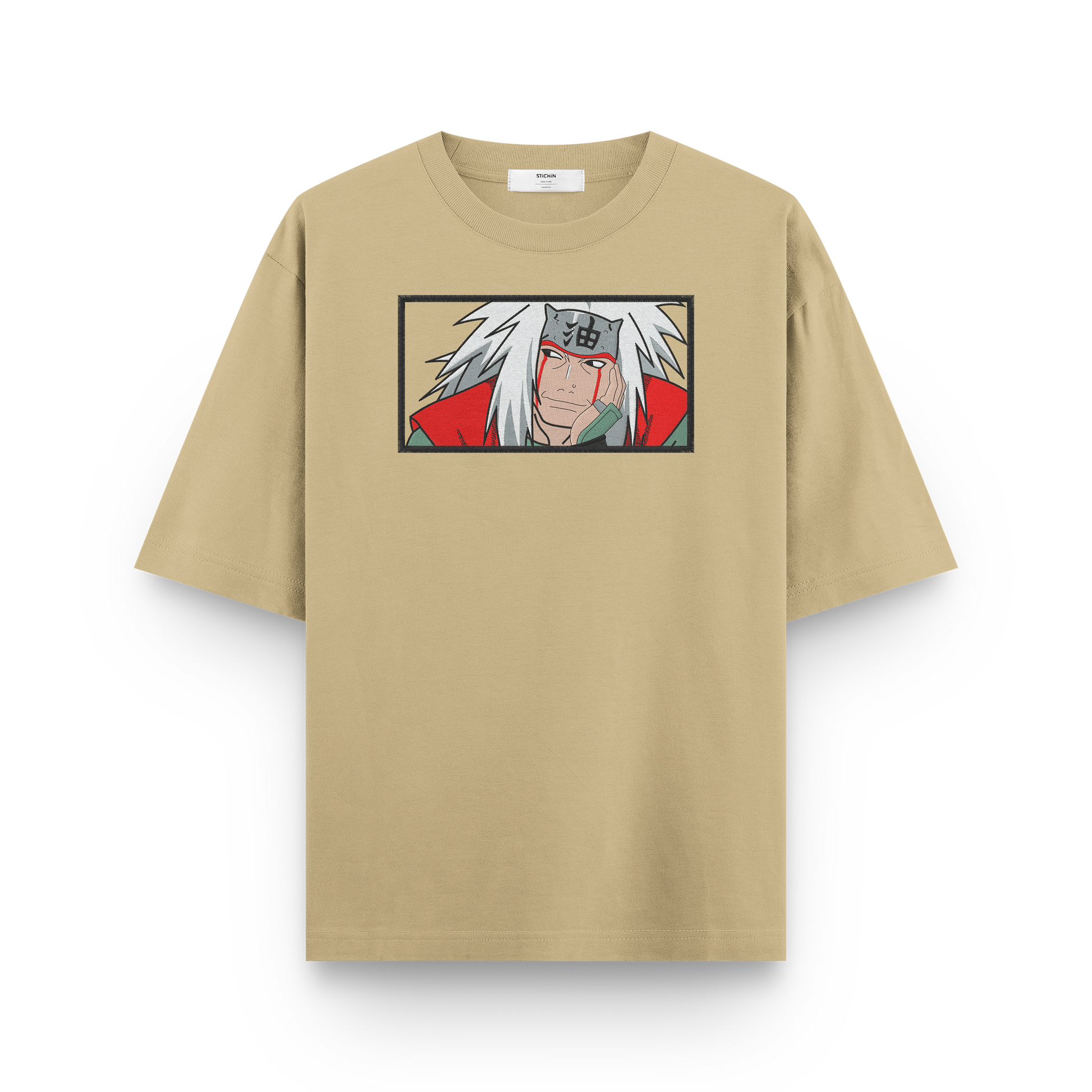 jiraiya naruto oversized embroidered t-shirt front view