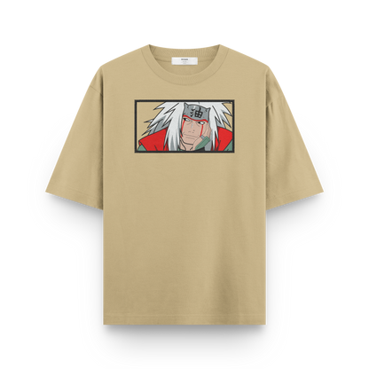 jiraiya naruto oversized embroidered t-shirt front view
