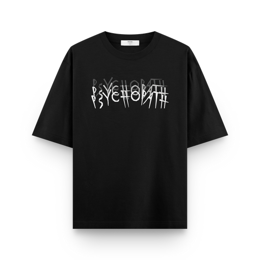 Psychopath Unisex Oversized T-Shirt - Dark Humor Graphic Tee front