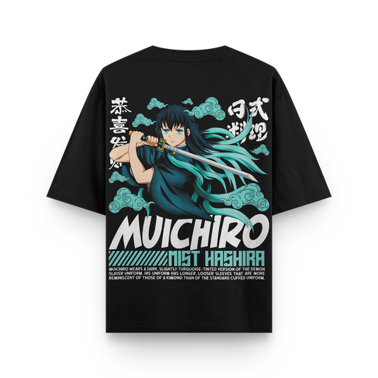 Muichiro Mist Hashira Oversized T-Shirt Premium Print back