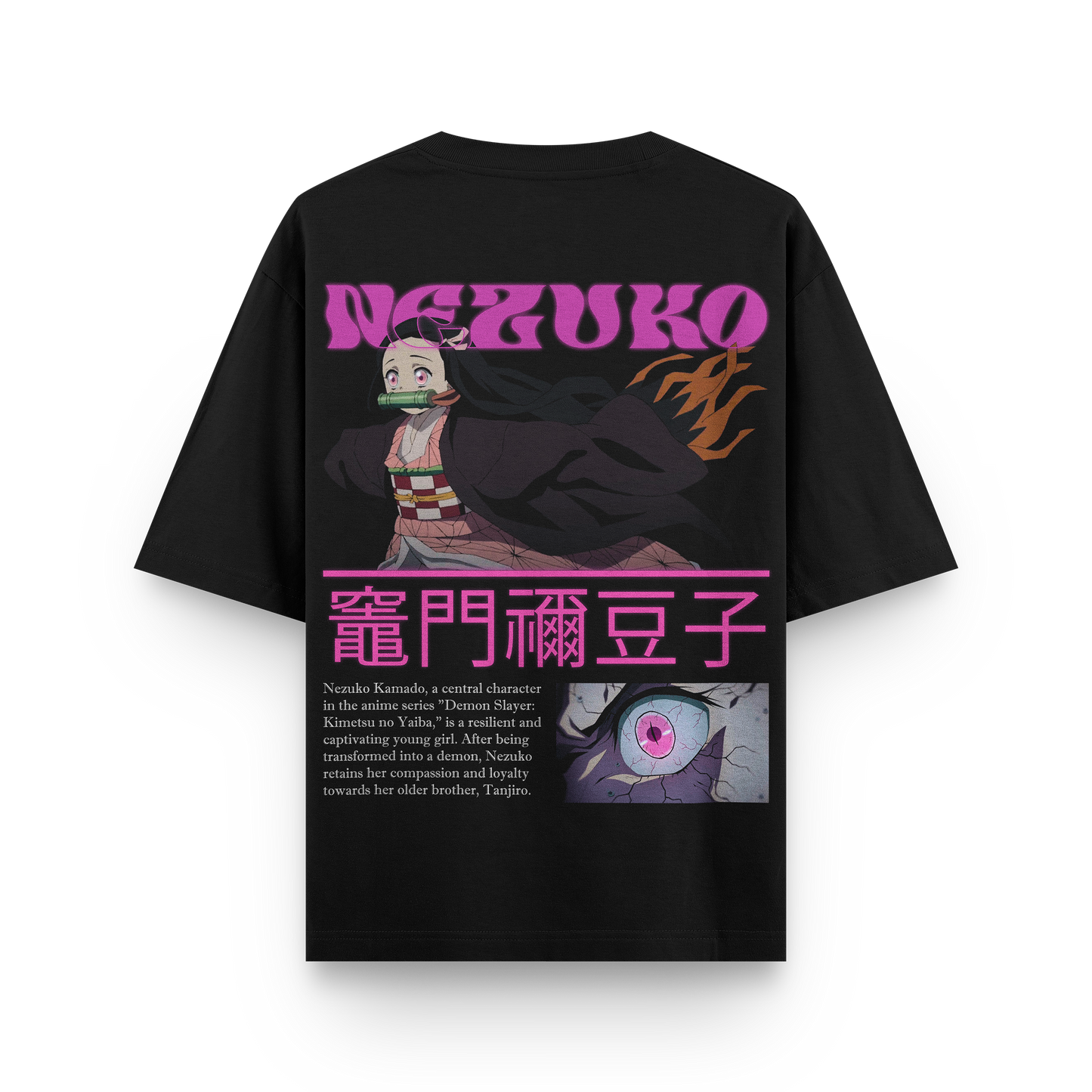 Nezuko Battle Pose Oversized Black T-Shirt – Anime Streetwear India