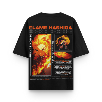 Rengoku Demon Slayer Oversized T-Shirt Premium Print back