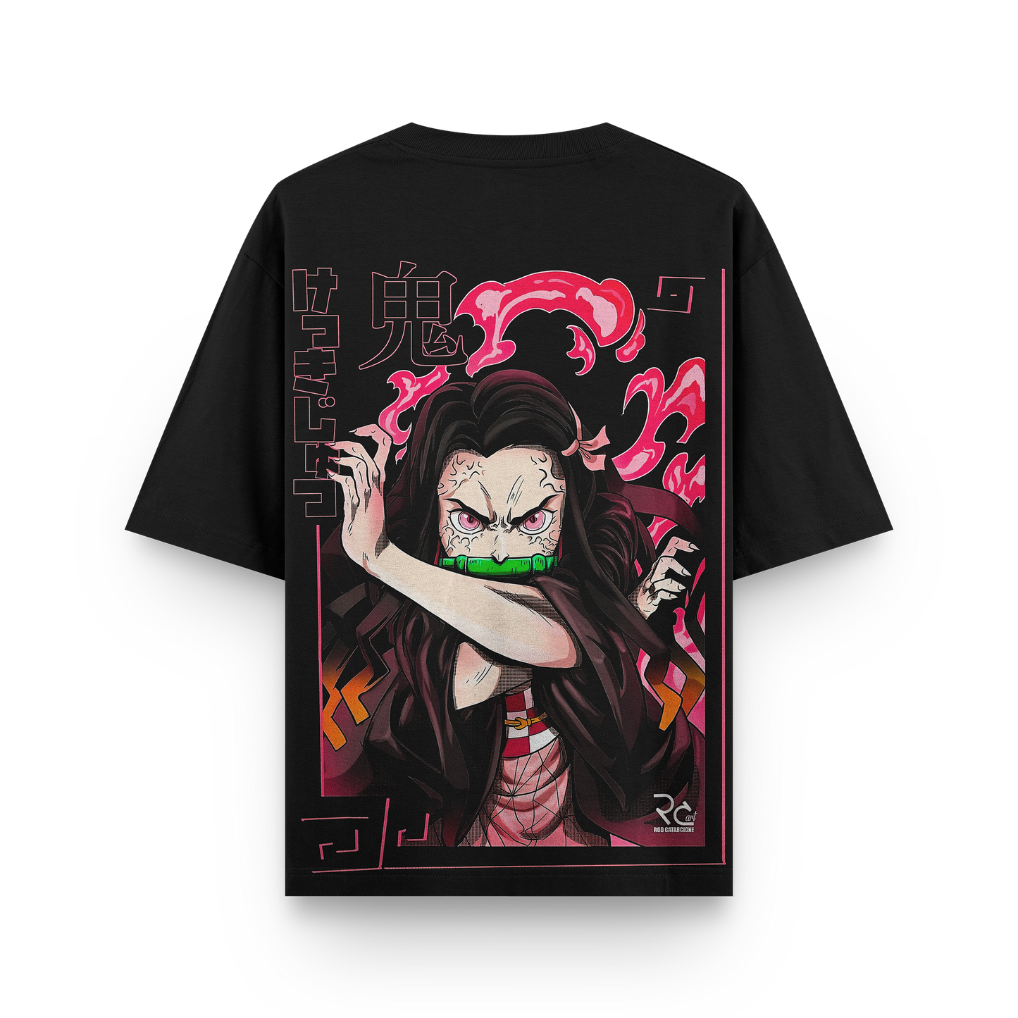 Nezuko Demon Slayer Oversized Black T-Shirt Premium Print