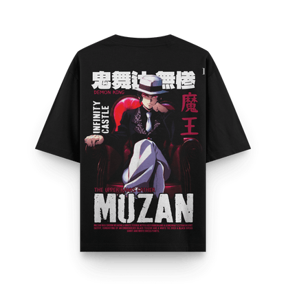 Muzan Demon Slayer Oversized Black Oversized T-Shirt back