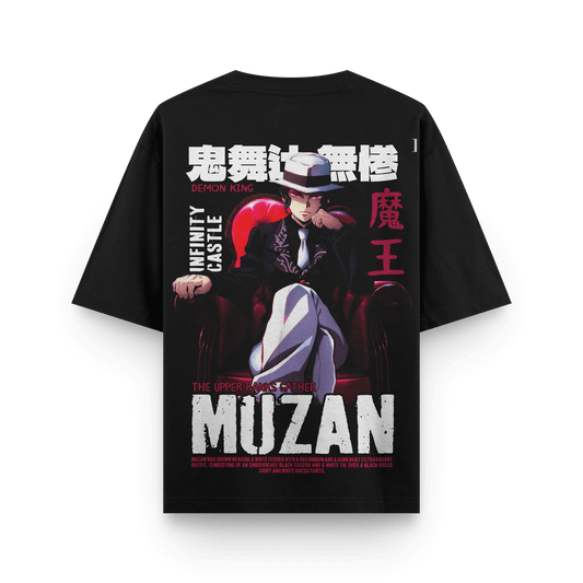 Muzan Demon Slayer Oversized Black Oversized T-Shirt back