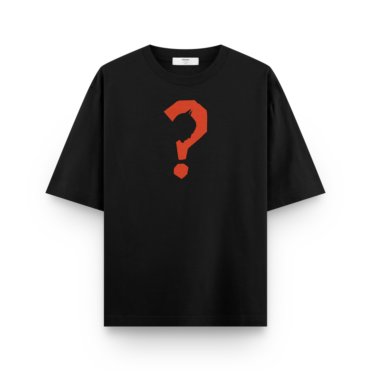 Premium Embroidered Batman Riddler Silhouette T-Shirt – Oversized Heavyweight Streetwear