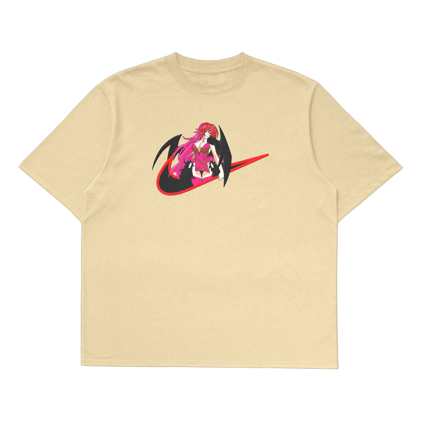 Rias Gremory oversized t-shirt featuring a vibrant design of the character from High School DxD.
