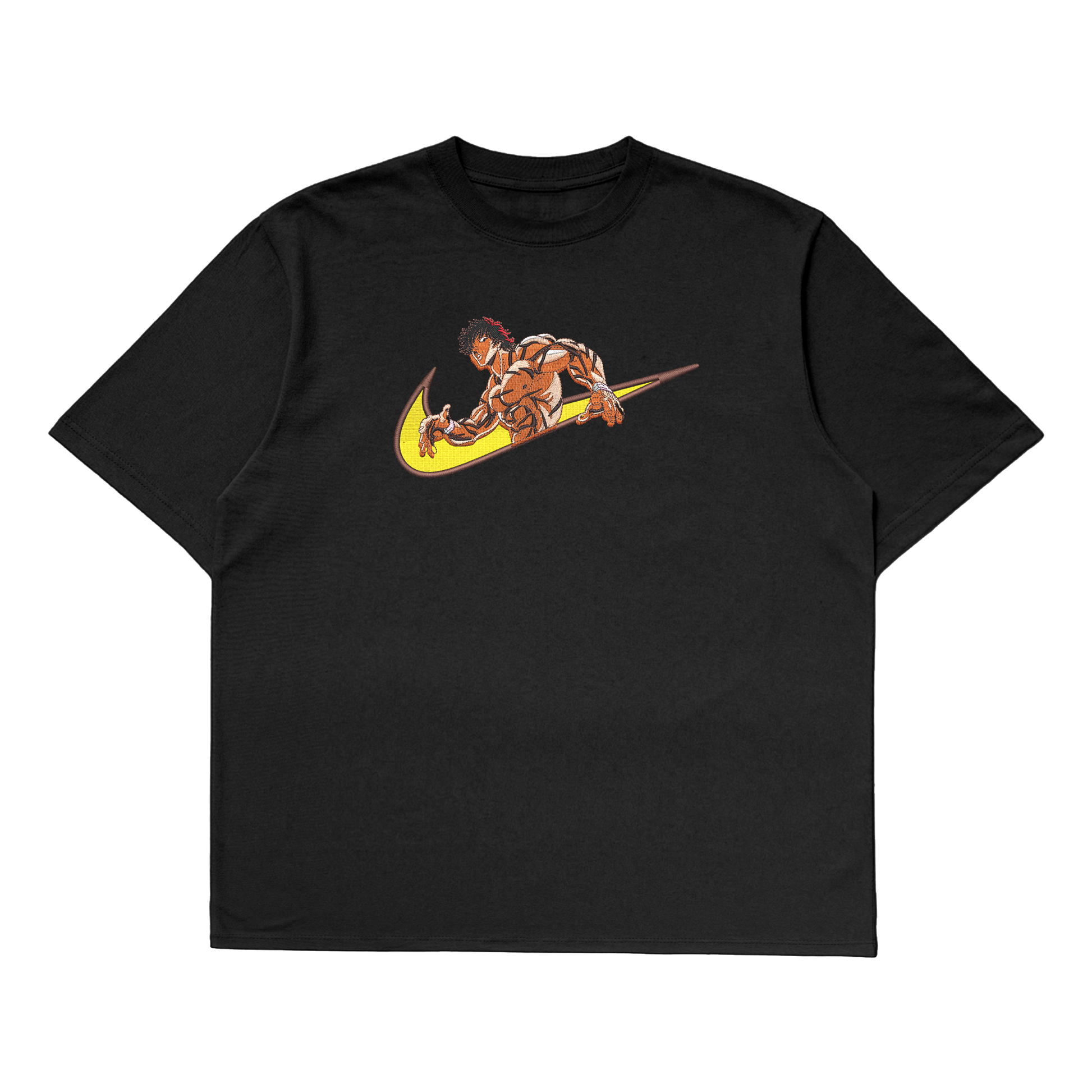 Baki Hanma Oversized T-Shirt featuring a vibrant graphic on a black background from premium anime streetwear in India.
