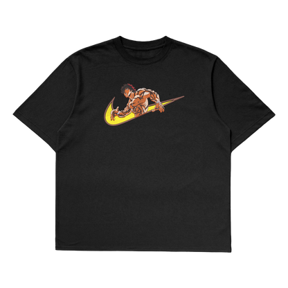 Baki Hanma Oversized T-Shirt featuring a vibrant graphic on a black background from premium anime streetwear in India.