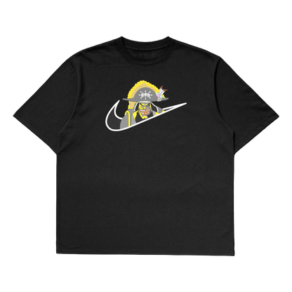 Blackbeard oversized t-shirt featuring a bold graphic on a black background, perfect for One Piece fans.