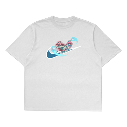 Akaza oversized t-shirt featuring vibrant stitched detailing and unique anime design in premium cotton.