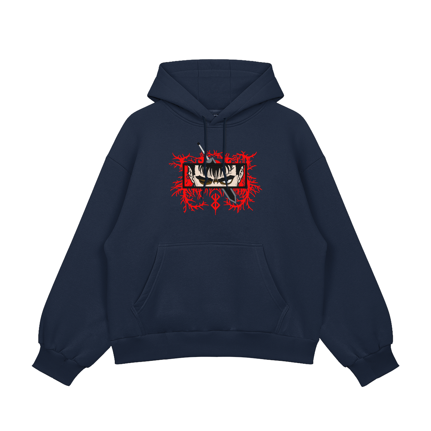 Guts Embroidered Oversized Hoodie showcasing bold embroidery and heavyweight fleece design.