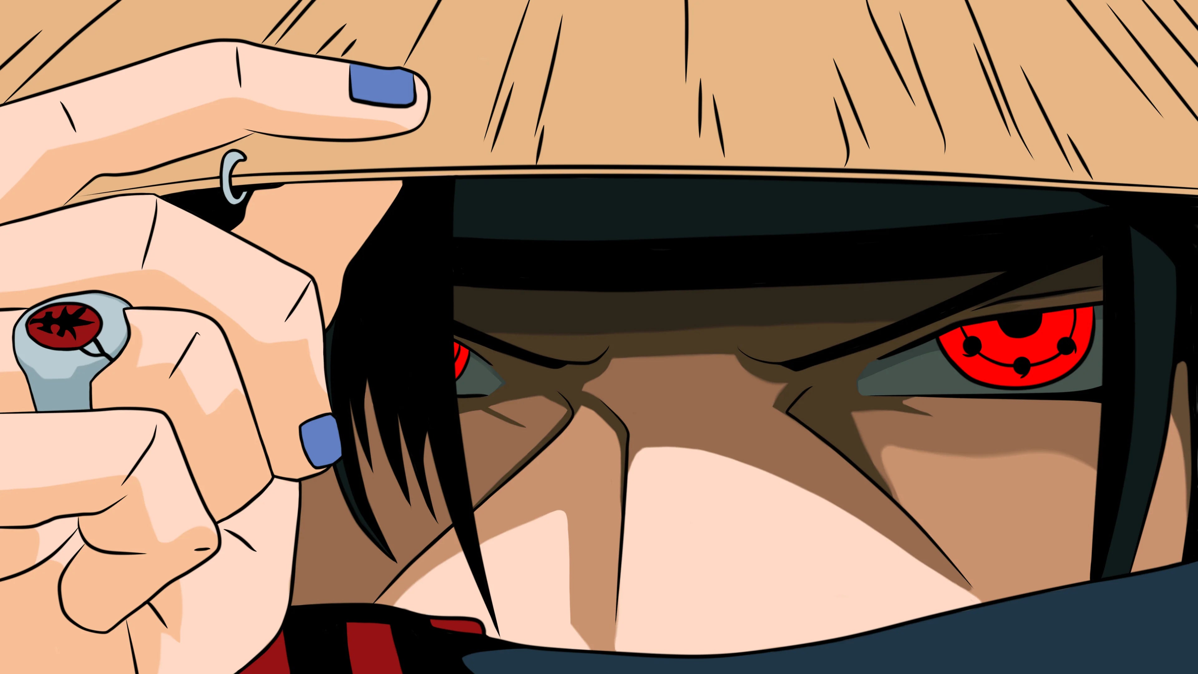 Itachi Uchiha Sharingan embroidered oversized t-shirt banner by Stichin Studio celebrating Naruto anime streetwear fashion.